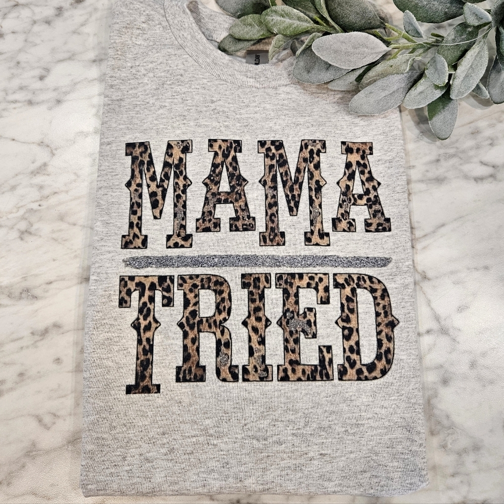 Western shirt mama tried humor country popular trendy cheetah print